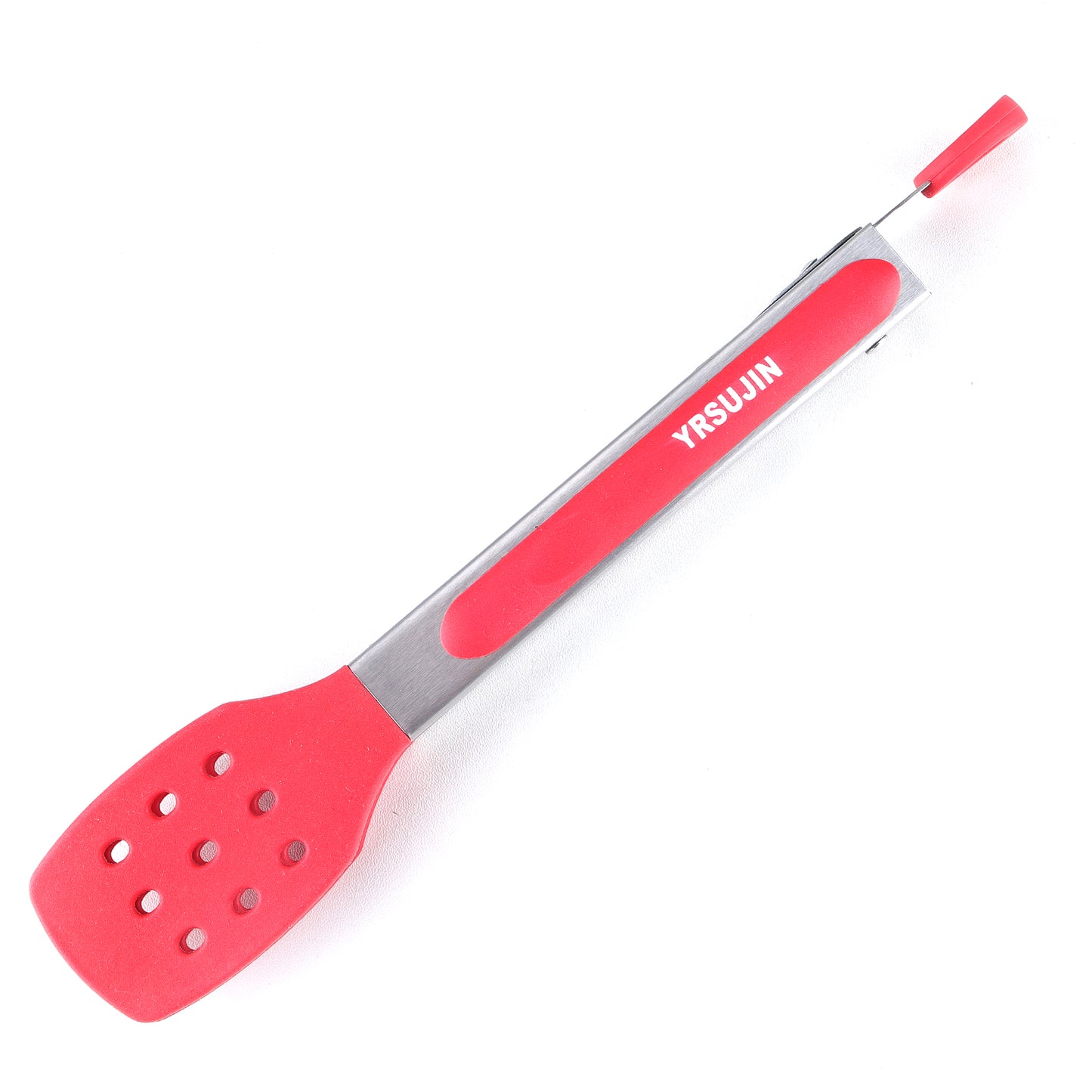 STARUBY Cooking Tongs 9 Inches and 12 Inches Stainless Steel Kitchen Silicone Serving Tongs Heat Resistant Meat Turner Spatula